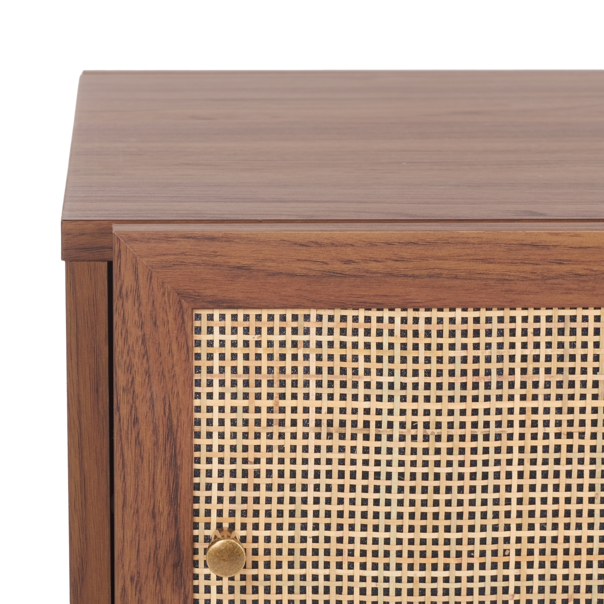 Silvanna 2 Door Coffee Table - Walnut / Natural - Safavieh - Image 2