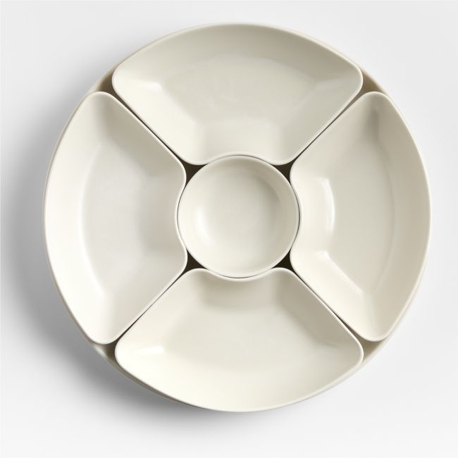 Mezze Ceramic Tapas Serving Round Modular Platter - Image 0