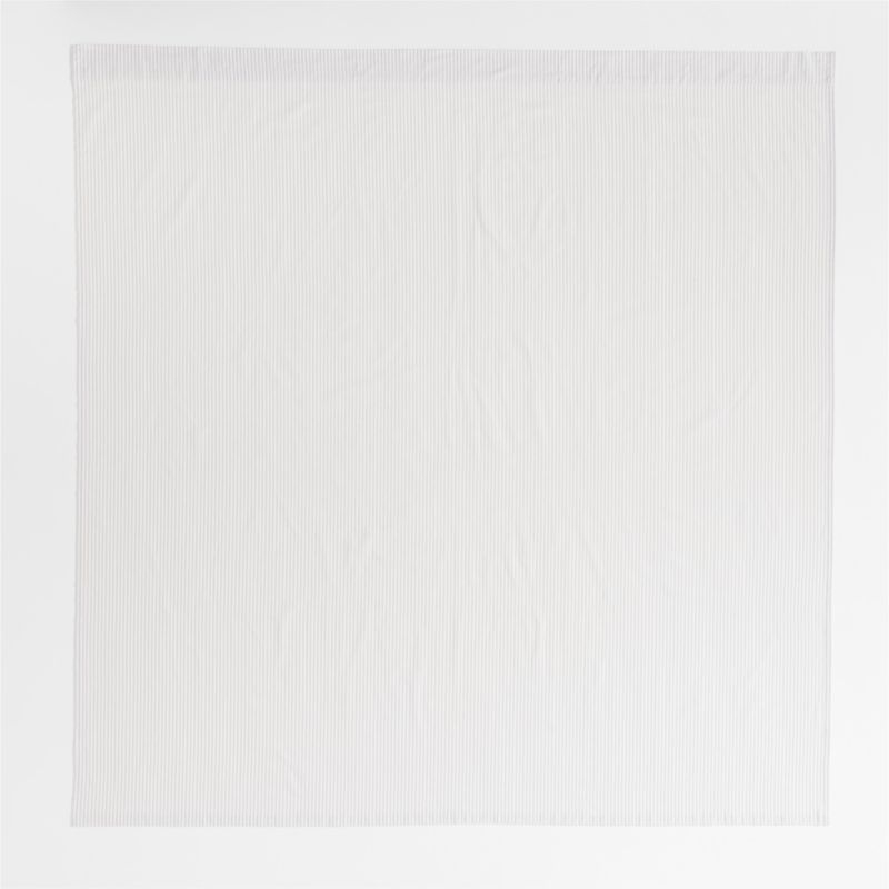 Organic Cotton Natural Taupe Classic Stripe Shower Curtain - Image 1