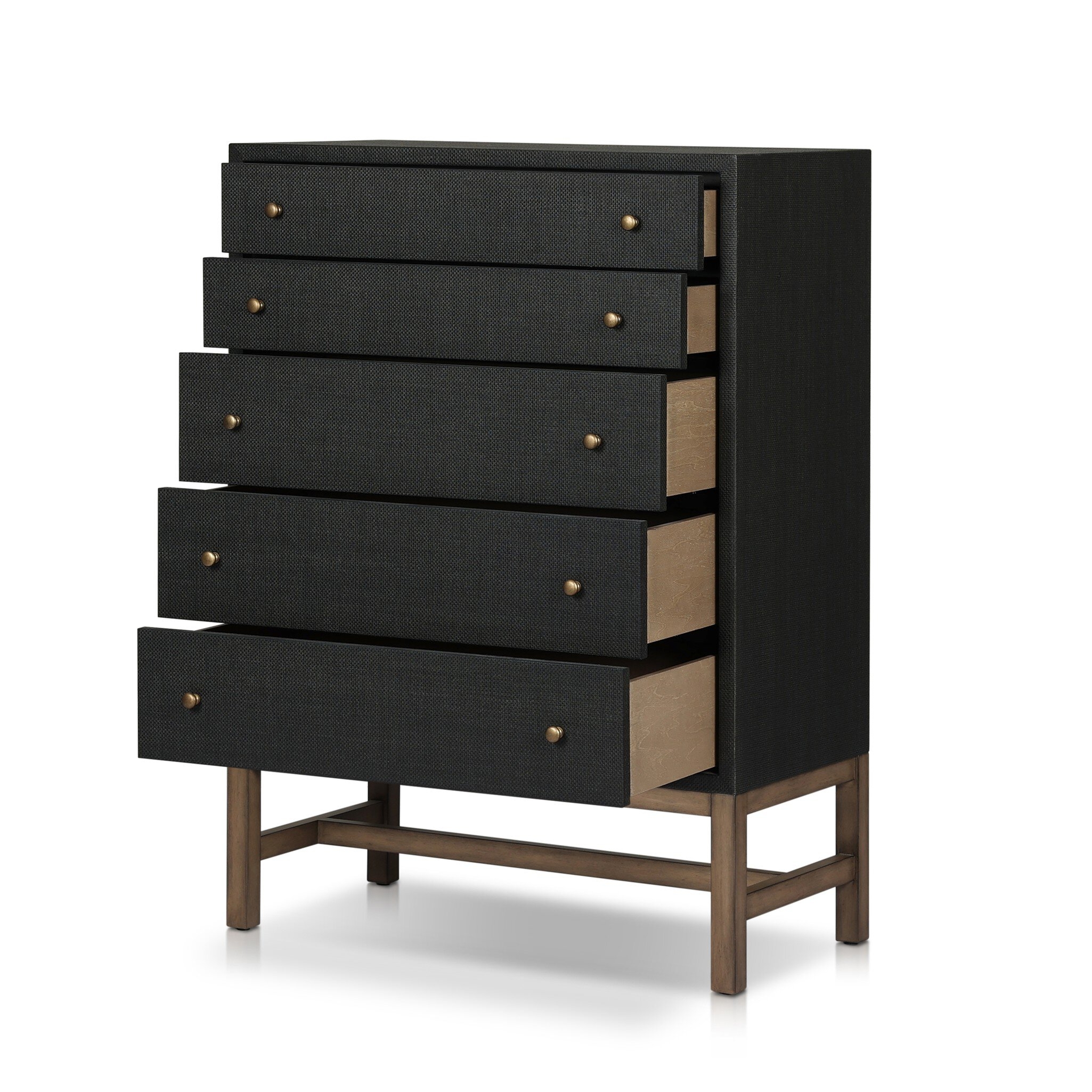 Fiona Tall Dresser - Black Raffia - Image 8