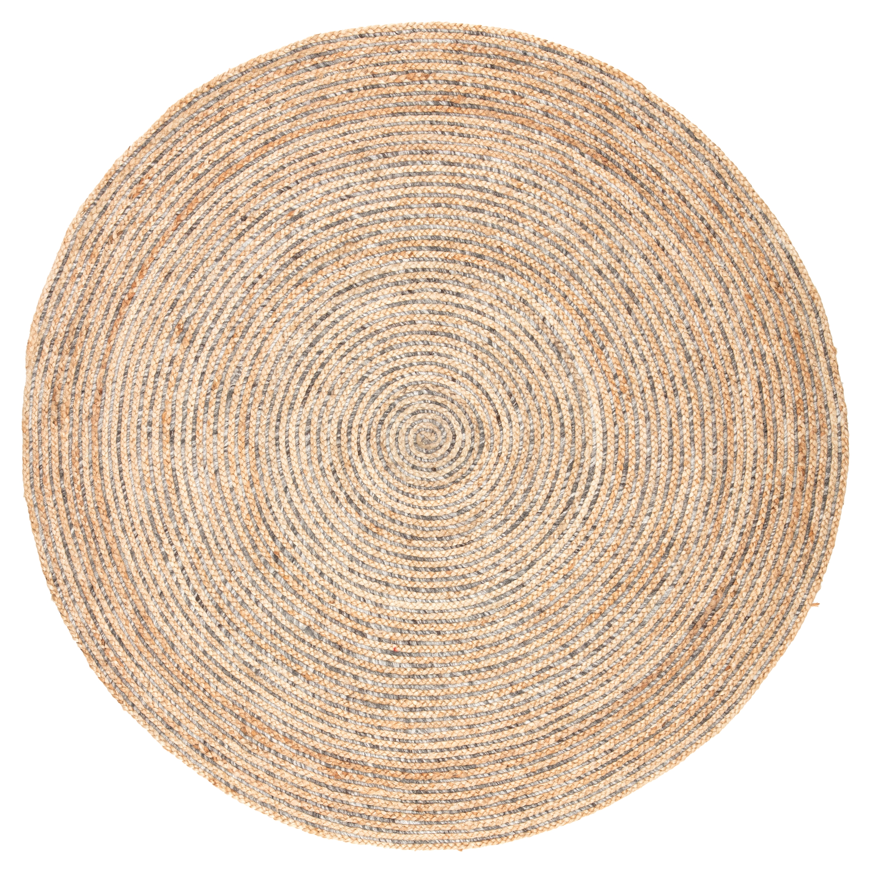 Hastings Natural Solid Beige/ Gray Round Area Rug (8'X8') - Image 0