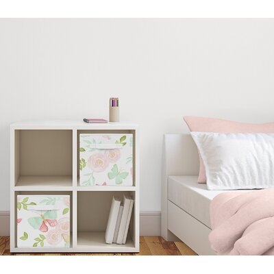 Butterfly Floral Fabric Storage Cube or Bin - Image 0