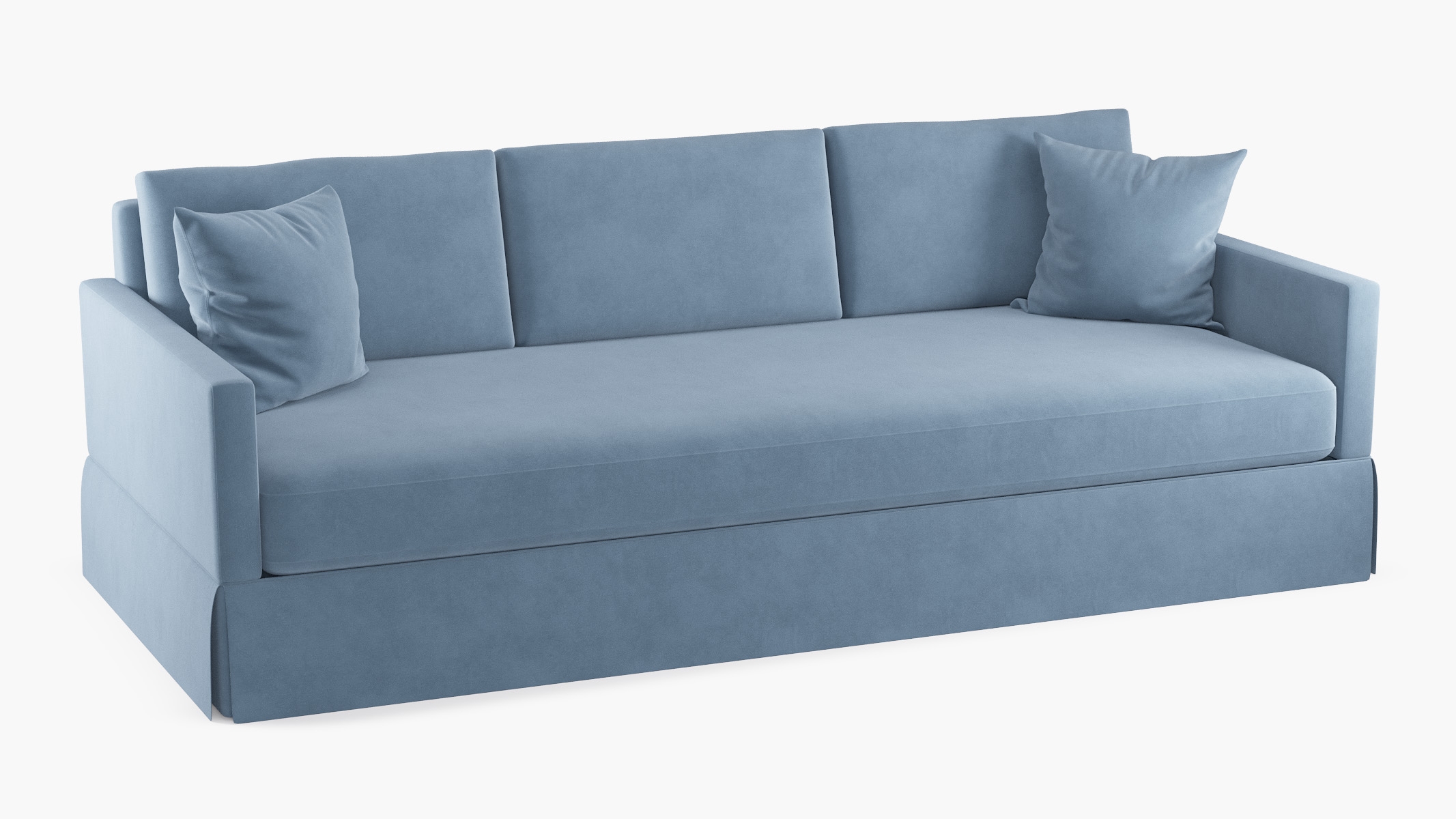 Skirted Track Arm Sofa, Ocean Classic Velvet, Standard (39") - Image 1