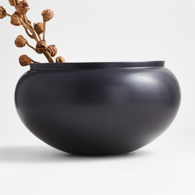 Jimena Black Ceramic Centerpiece Bowl - Image 0