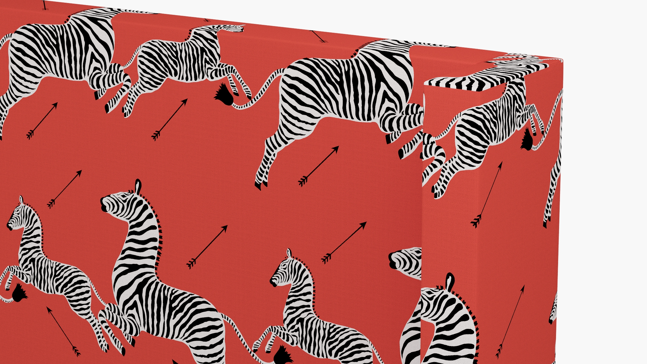 Modern Wingback Headboard, Coral Zebra, King - Image 2