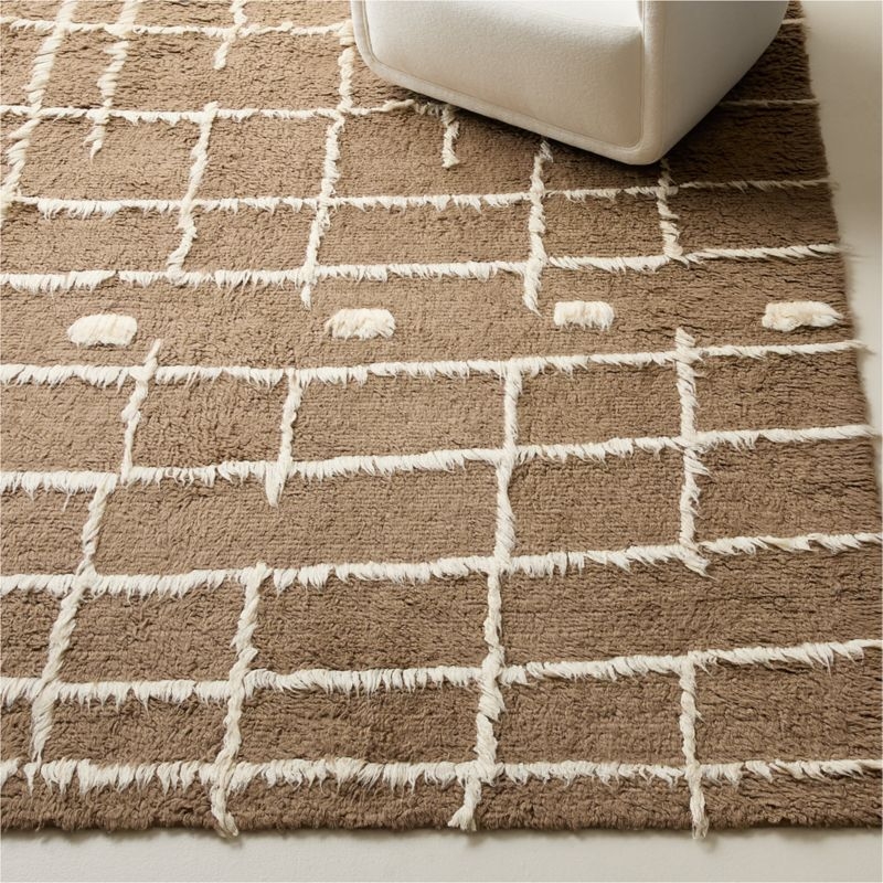 Madeo Handwoven Taupe New Zealand Wool Area Rug 8'X10' - Image 1