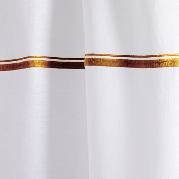 Embroidered Stripe Shower Curtain, 72"x74", Dark Horseradish - Image 2