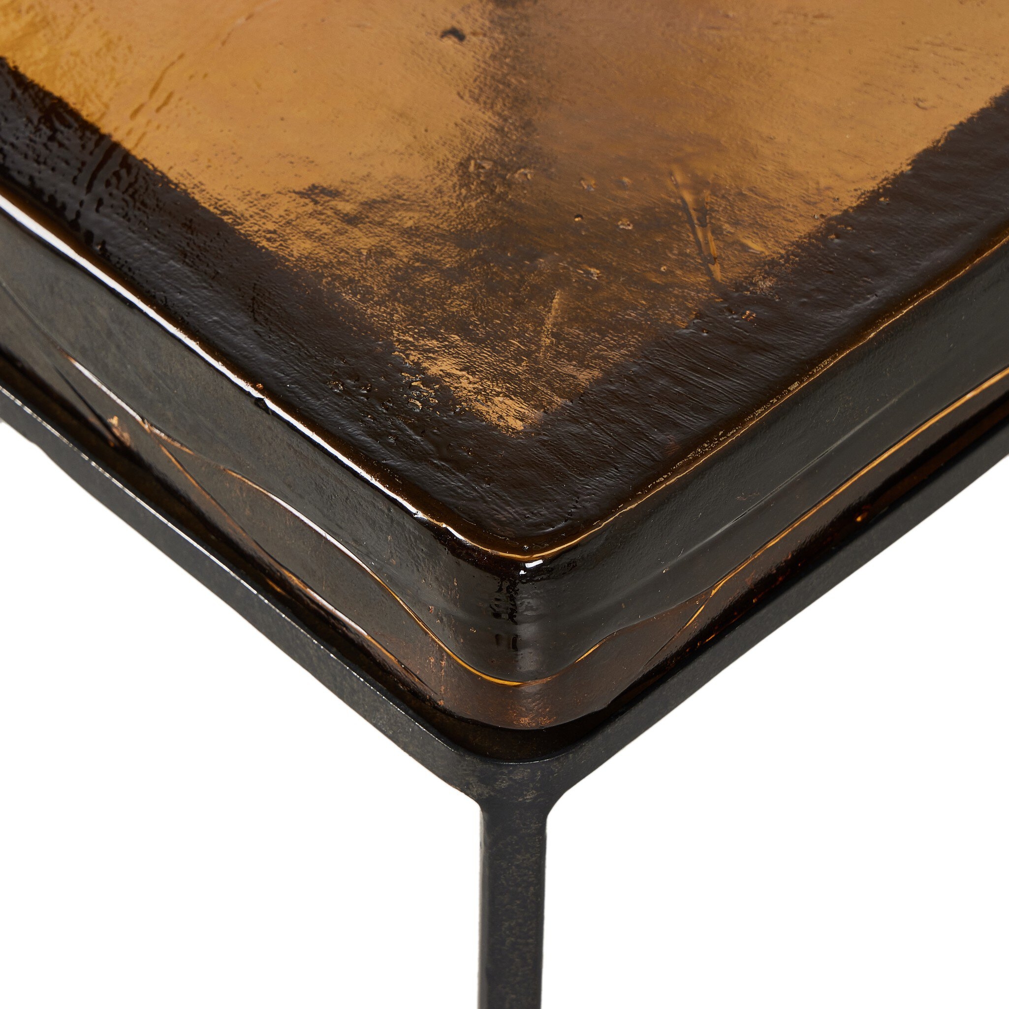 Lennie Cast Glass Bunching Table - Amber Cast Glass - Image 8