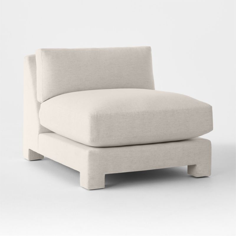 Marguerite White Performance Fabric Armless Chair - Image 2