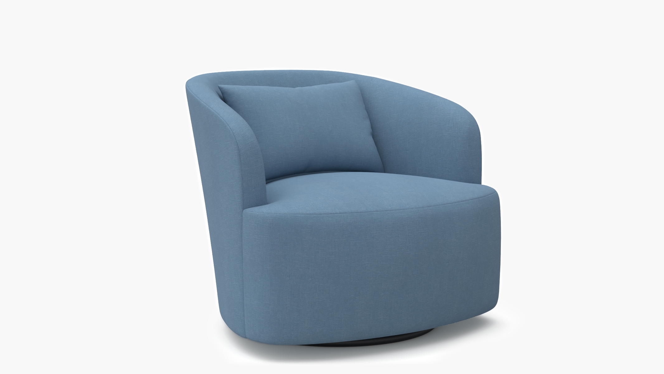 Deco Swivel Chair, French Blue Everyday Linen - Image 1