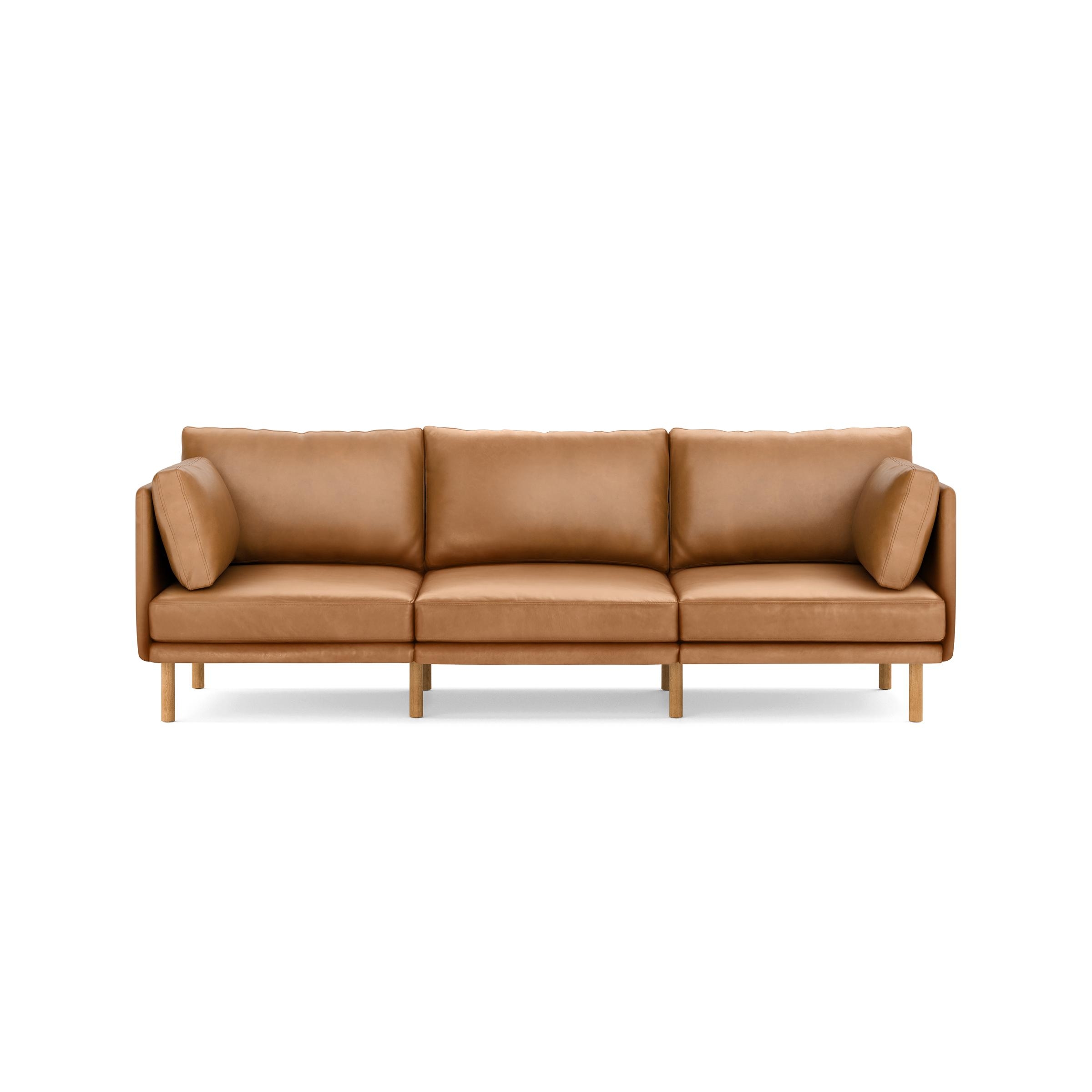 Field Leather 3-Piece Sofa - Camel - Top Grain Leather / Oak - Wood - Image 0