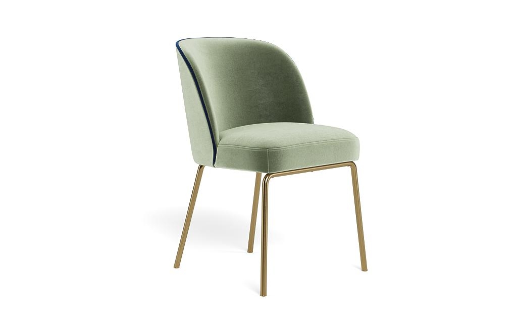 Graham Metal Framed Upholstered Chair with Contrast Piping - Image 1