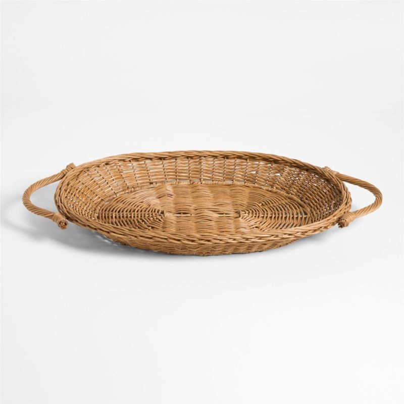 Alford Brown Woven Rattan Decorative Tray 24" - Image 2