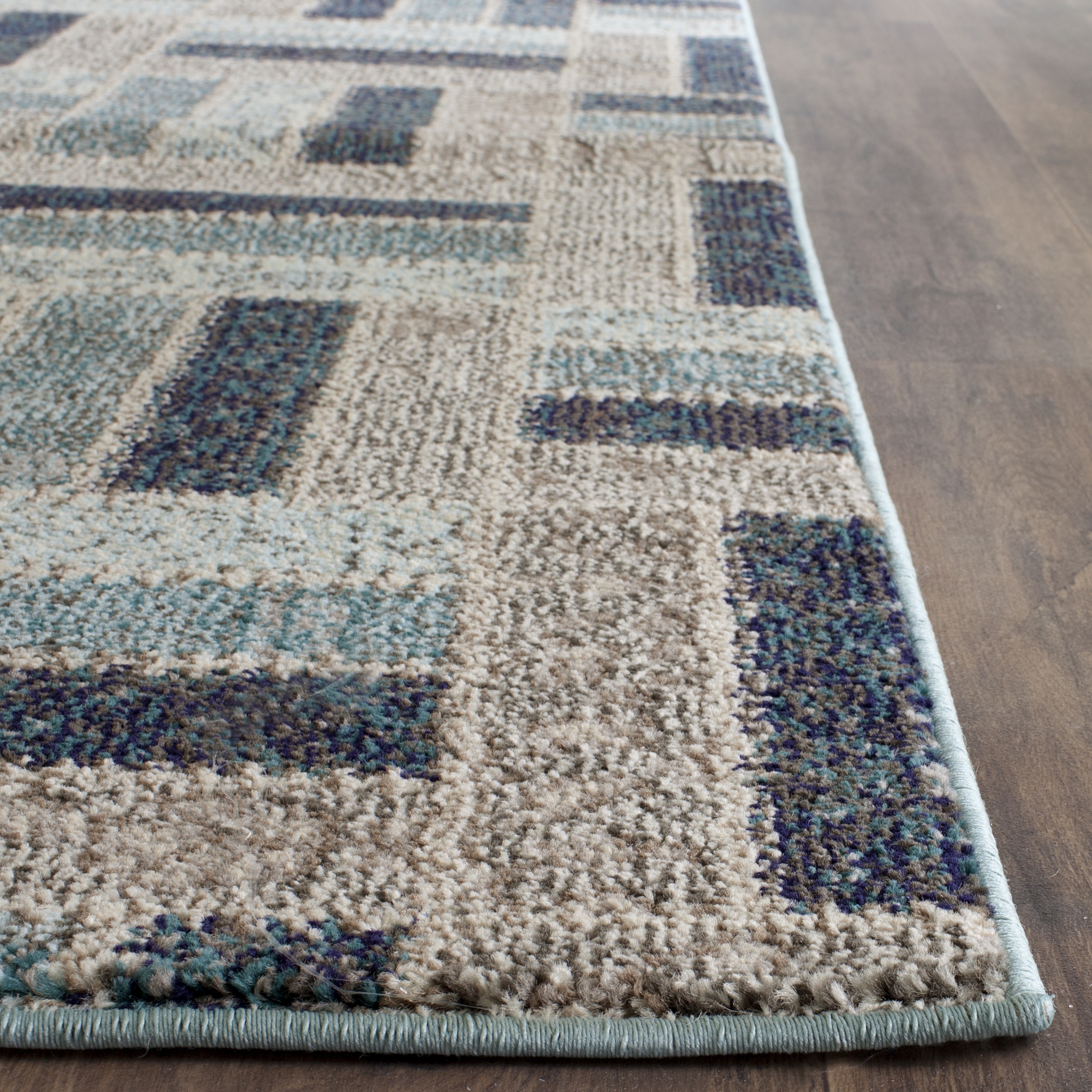 Arlo Home Woven Area Rug, MNC214E, Grey/Blue,  2' 2" X 8' - Image 2