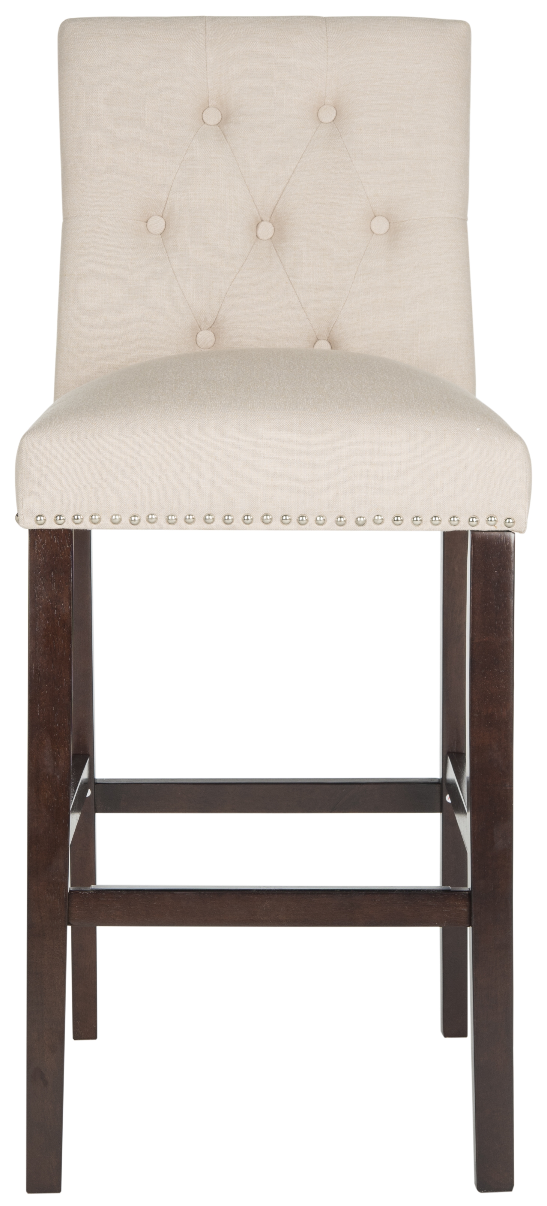 Norah Bar Stool - Beige/Espresso - Safavieh - Image 1