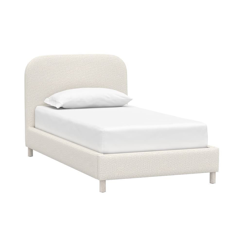 Miller Upholstered Bed, Twin, Tweed Ivory, MTO - Image 0