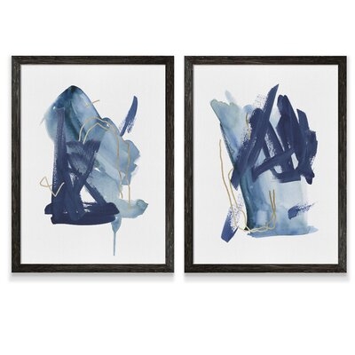 'Indigo Collide I' by Melissa Wang - 2 Piece Picture Frame Painting Print Set - Image 0