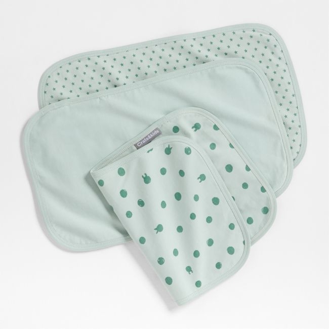 Baby's First Organic Jersey Green Baby Burp Cloths, Set of 3 - Image 0