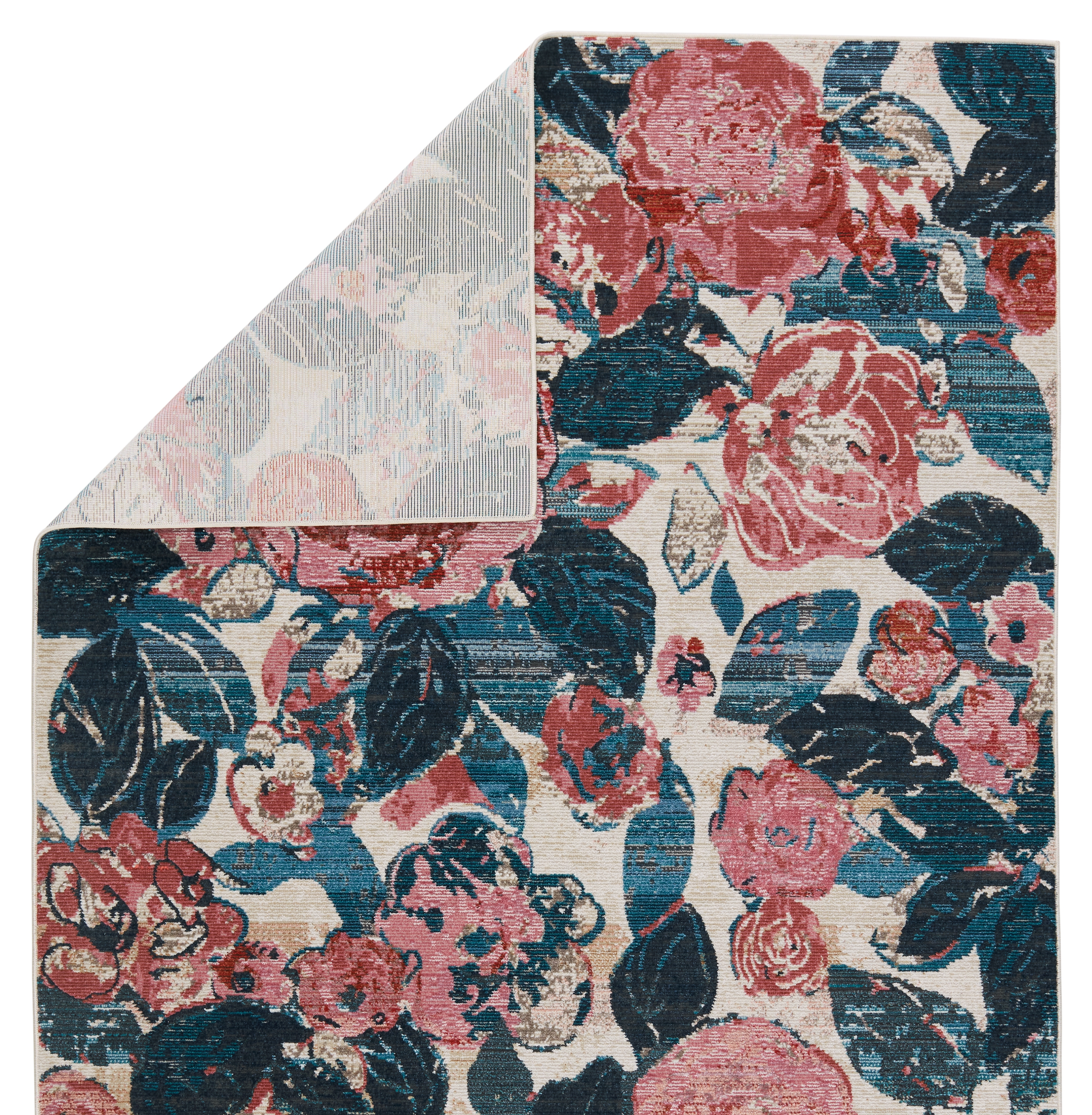 Vibe By Illiana Indoor/ Outdoor Floral Pink/ Blue Area Rug (4'X5'7") - Image 2