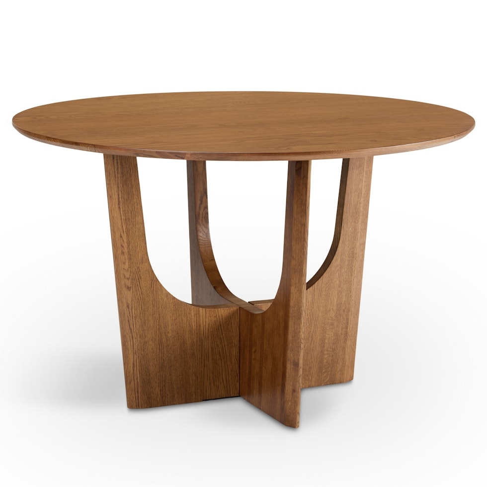 Tovi 47.25" Round Dining Table - Smoked Oak - Image 0