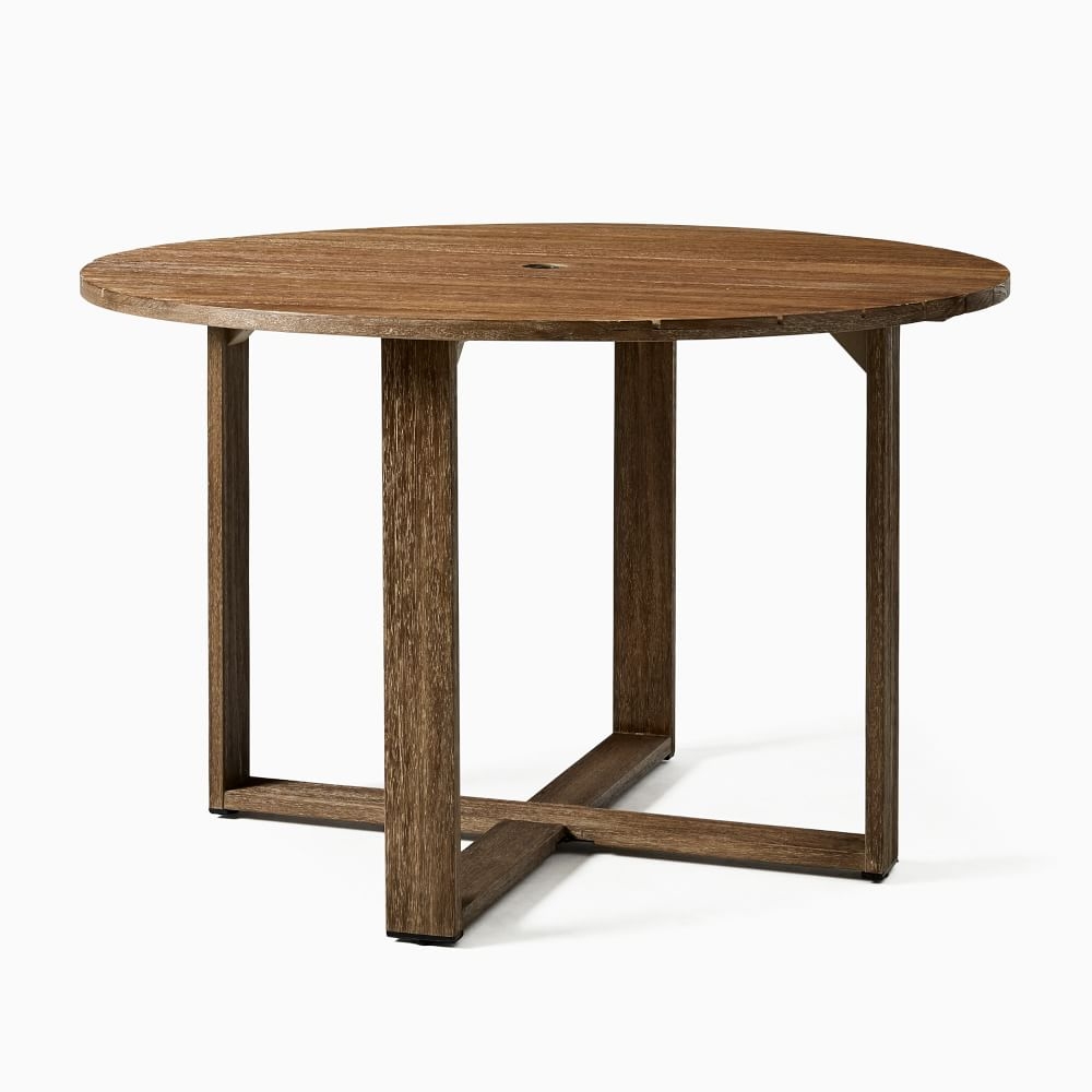 Portside Outdoor 48 in Drop Leaf Dining Table, Driftwood - Image 2