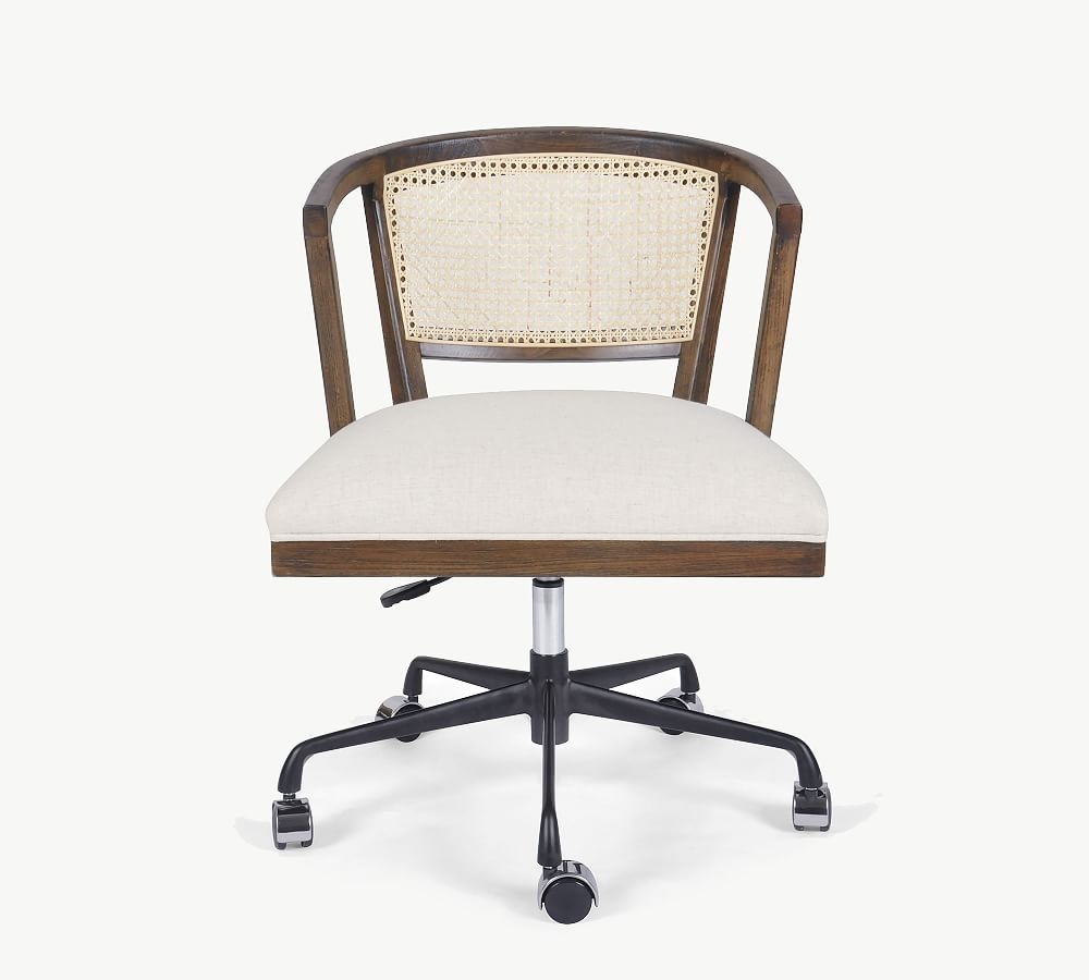 Lisbon Cane Desk Chair, Vintage Sienna - Image 0
