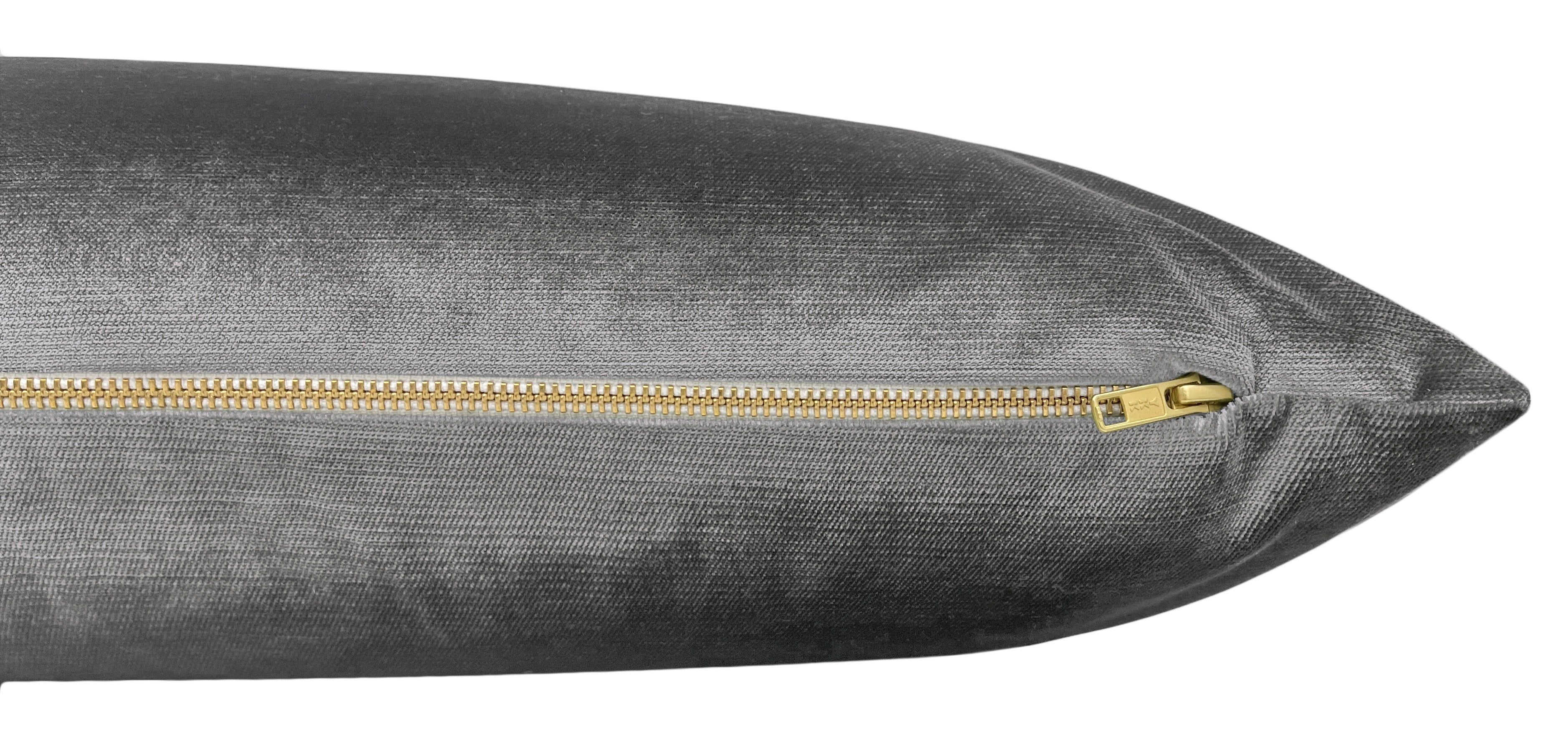 THE XL LUMBAR :: FAUX SILK VELVET // GRAPHITE - BY THE YARD - Image 1