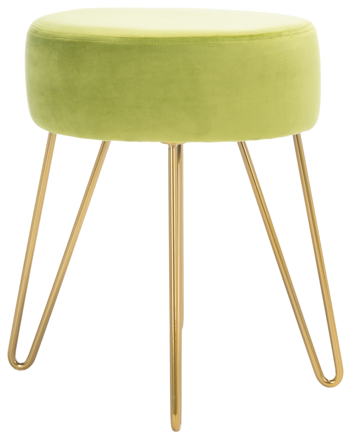 Abrea Round Ottoman - Pear / Gold - Safavieh - Image 4