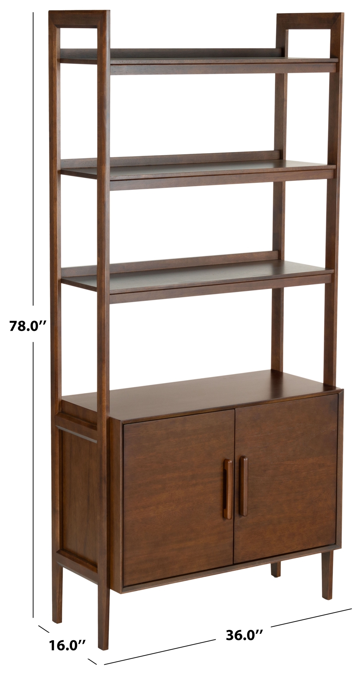 Pasquali Wood Cabinet Bookshelf - Walnut - Image 9