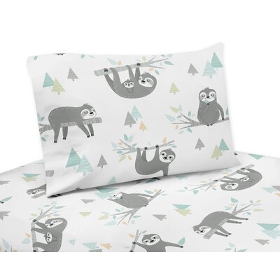 Aqua and Grey Sloth Collection Sloth Sheet Set - Image 0