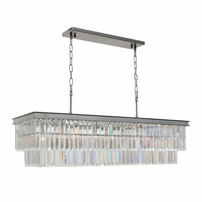 Gordonsville 8 - Light Unique / Statement Square / Rectangle Chandelier with Crystal Accents - Image 0