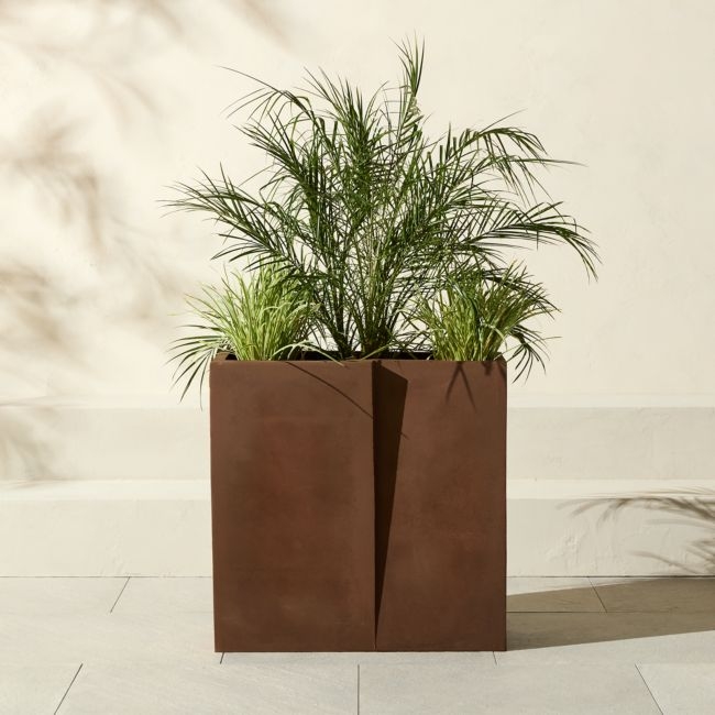 Mafik Rectangular Corten Steel Outdoor Planter Small - Image 0