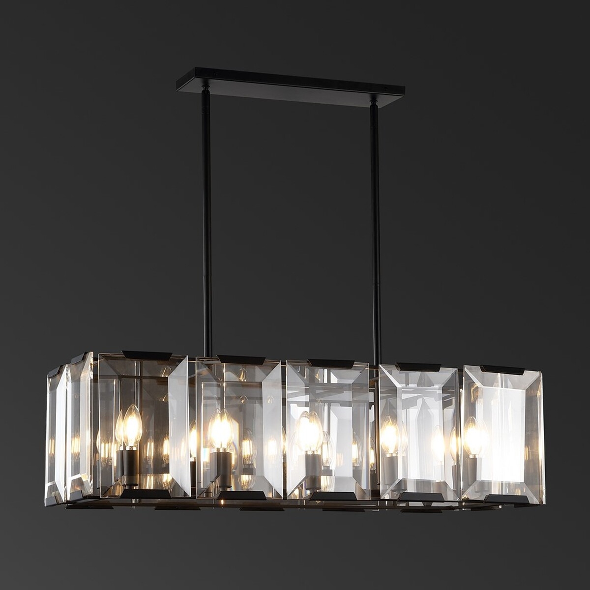 Merissa Crystal Chandelier - Black - Safavieh - Image 1