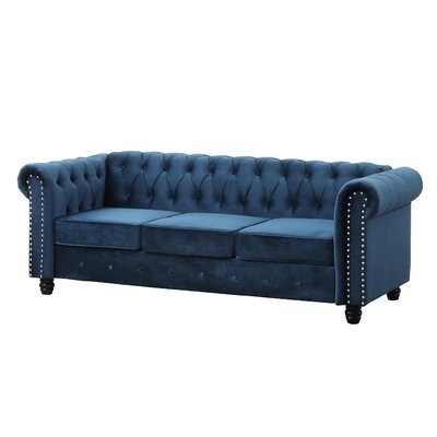 YS001 82'' Wide Velvet Rolled Arm Chesterfield Sofa - Image 0