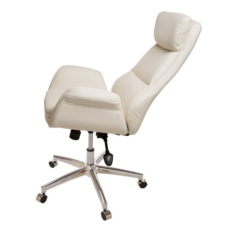 Harkness Ergonomic Faux Leather Executive Chair, Cream - Image 2