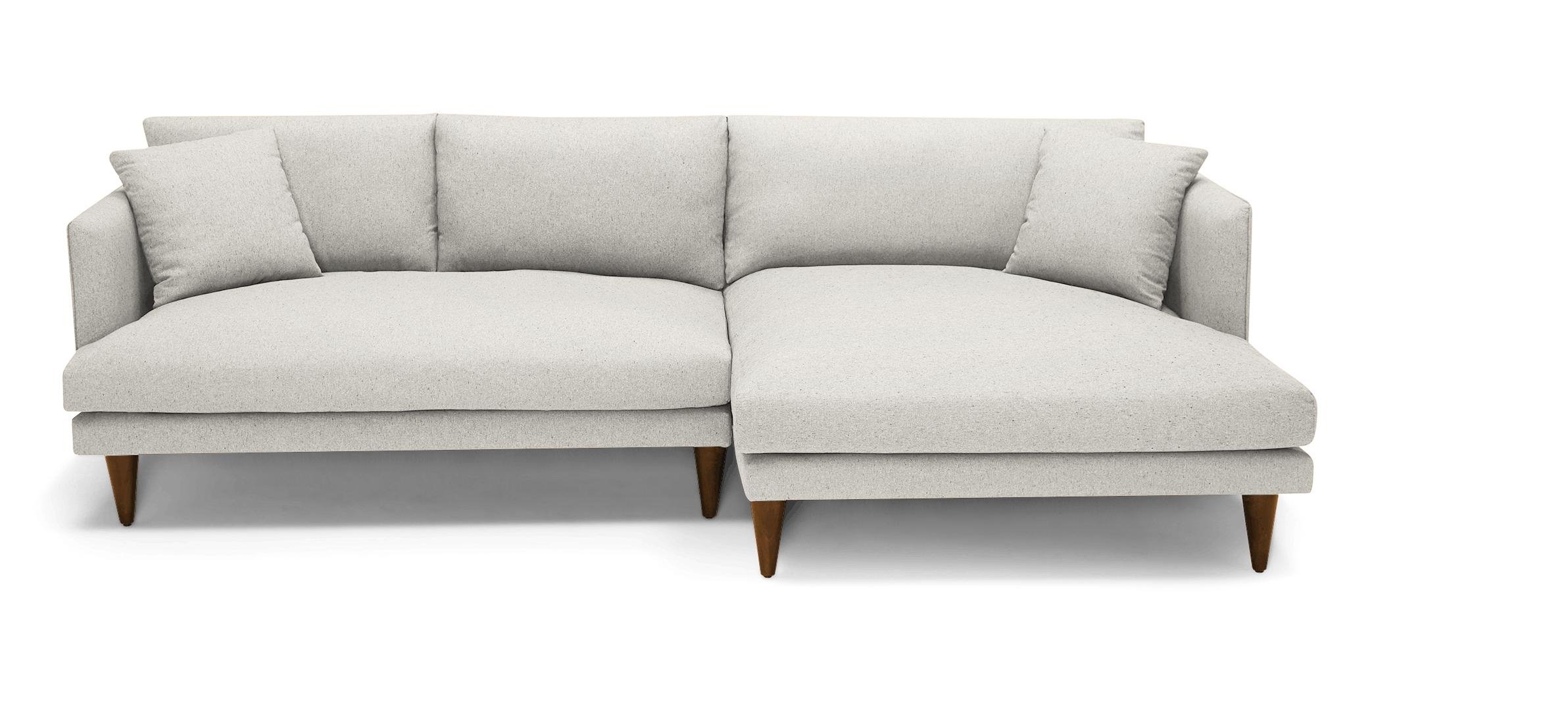 Gray Lewis Mid Century Modern Sectional - Bloke Cotton - Mocha - Right - Cone - Image 0