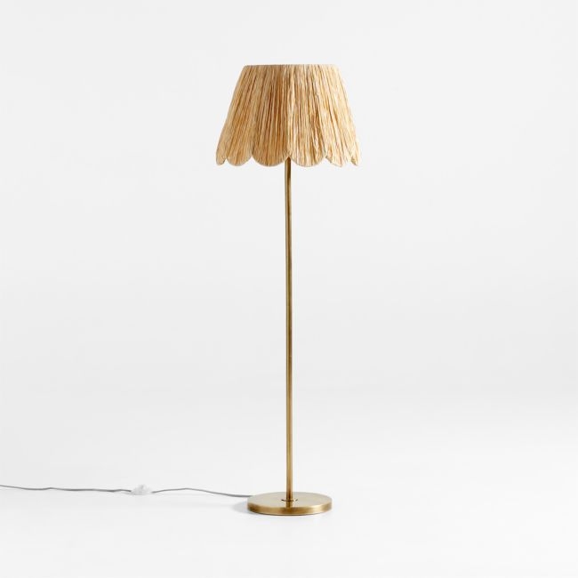 Greta Scalloped Raffia Floor Lamp - Image 0
