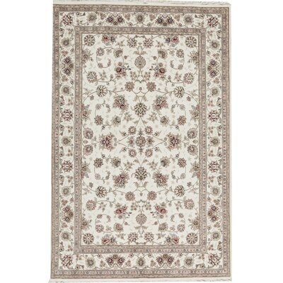 One-of-a-Kind Elegance Hand-Knotted Ivory 6' x 9' Area Rug - Image 0