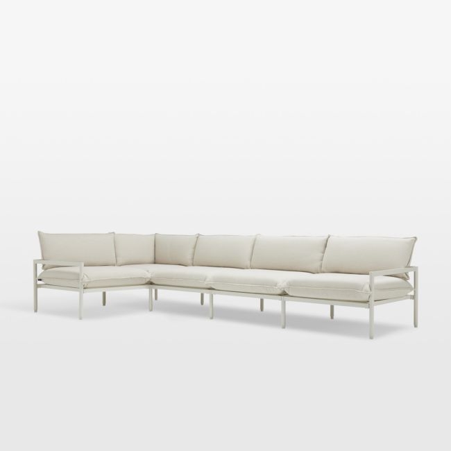 Neighbor ™ Aluminum 5-Piece Outdoor Sectional Sofa with Putty Sunbrella ® Cushions - Image 0