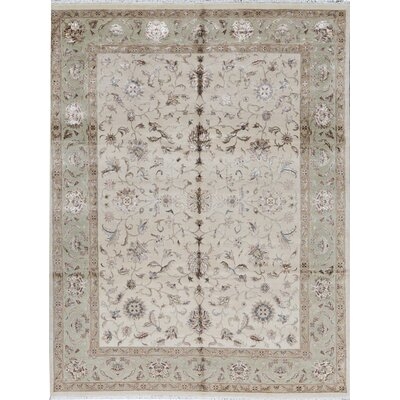 Walton Oriental Hand-Knotted Light Green Rug - Image 0