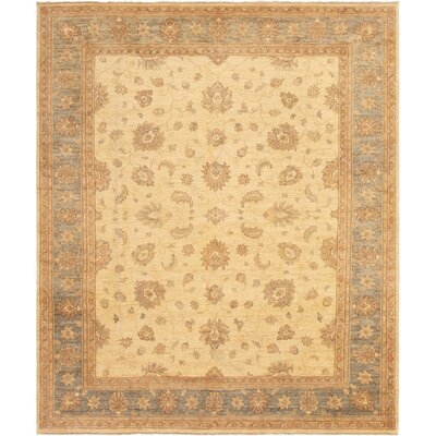 One-of-a-Kind Holger Hand-Knotted 2010s Ushak Beige/Brown 8'4" x 9'9" Wool Area Rug - Image 0