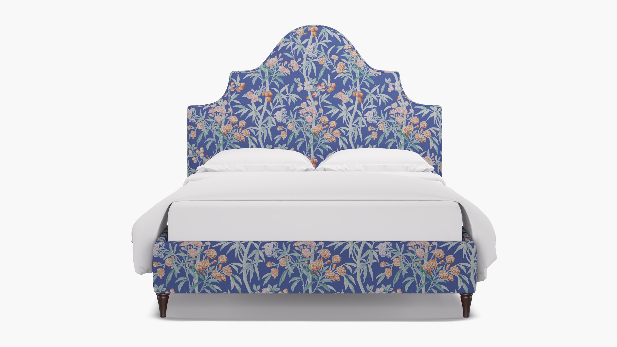 Statement Bed, Lapis Lanai, Espresso Decorative Tapered Leg, King - Image 0