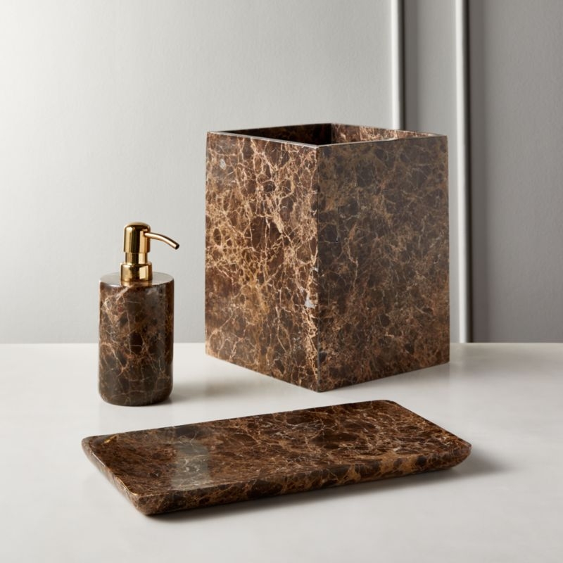 Charlemagne Brown Marble Tank Tray - Image 2