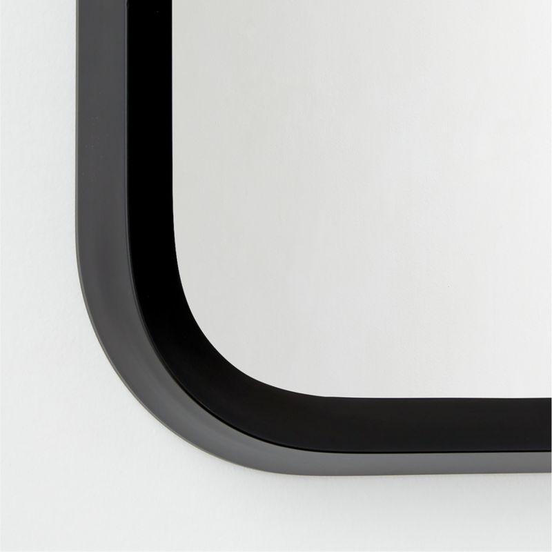 Isari Black Rough Cast Aluminum Rectangular Wall Mirror 24"x36" - Image 2