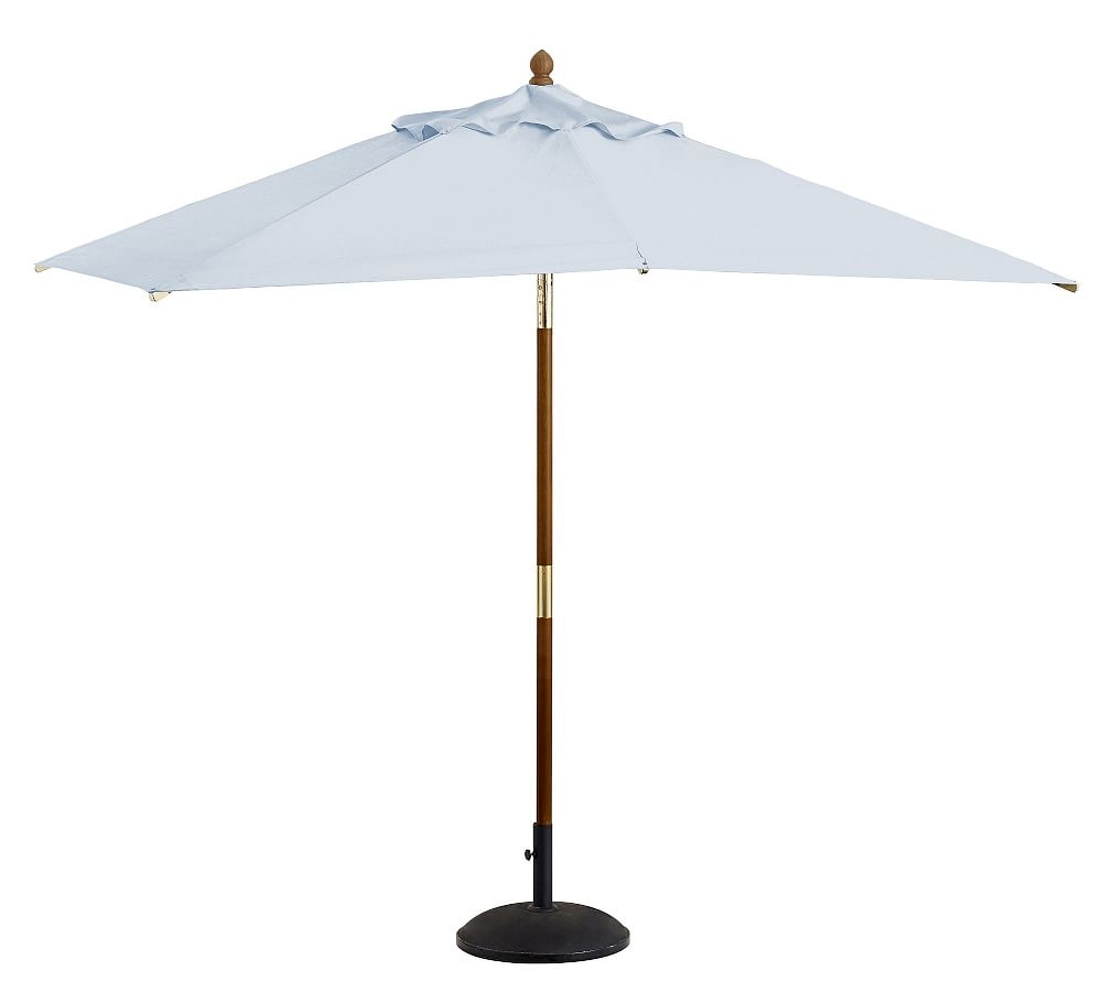 Premium 10' Rectangular Umbrella with Eucalyptus Pole, Sunbrella(R) Chambray - Image 0