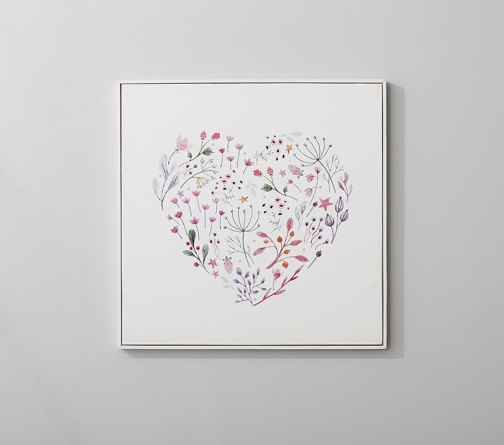 Floral Heart Watercolor Framed Art - Image 0