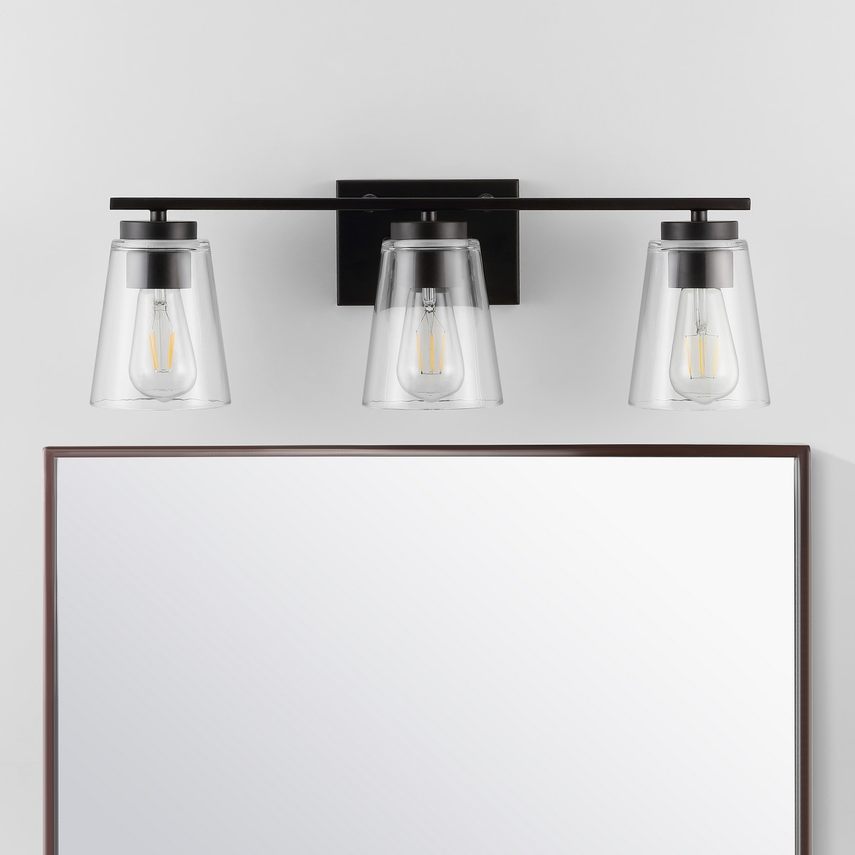 Grezler 3Lt Wall Sconce - Oil Rub Bronze / Clear - Safavieh - Image 3