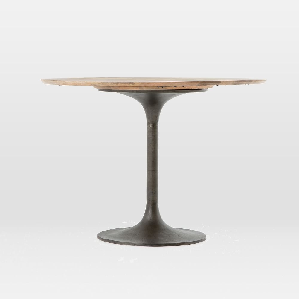 Tulip Pedestal Dining Table, Round, 44", Raw Mango - Image 0