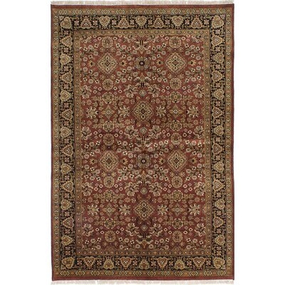 One-of-a-Kind Haith Hand-Knotted Finest Agra Jaipur Dark Red 5'1 x 9' Wool Area Rug - Image 0