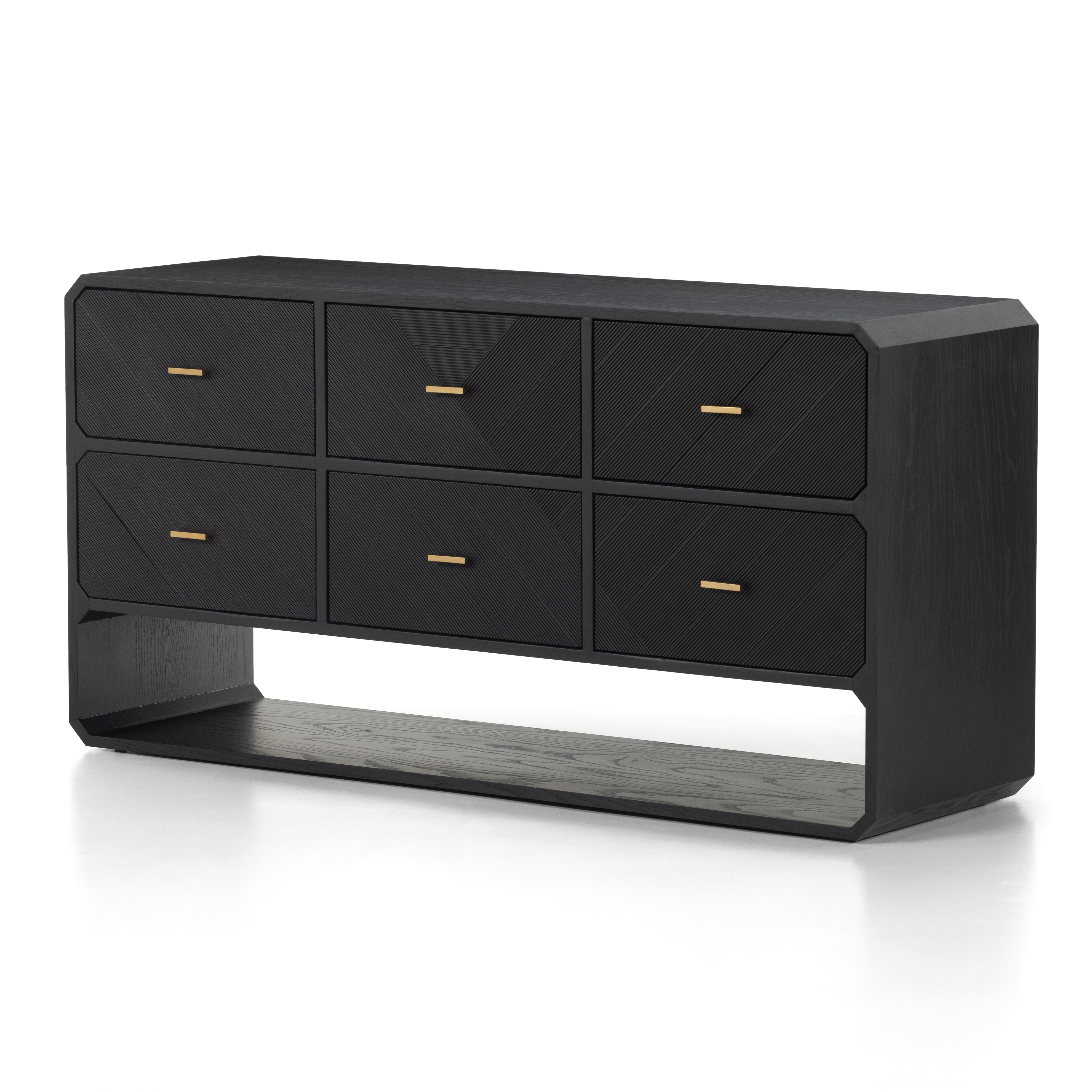 Caspian 6 Drawer Dresser-Black Ash - Image 1